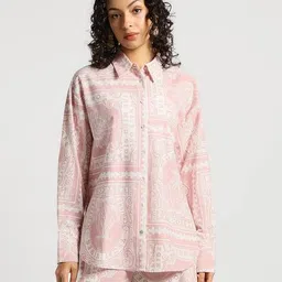 outryt by azorte Women Printed Regular Fit Shirt image 4