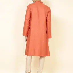 fabindia Men Mandarin-Collar Relaxed Fit Kurta image 4