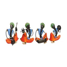 ecraftindia Set Of 4 Tribal Musicians Theme Wall Hanging image 4