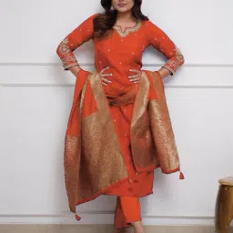 nyrika Women Embroidered Straight Kurta Set image 4