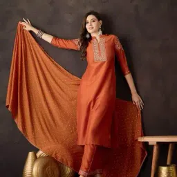 nyrika Floral Print Straight Kurta Set image 4