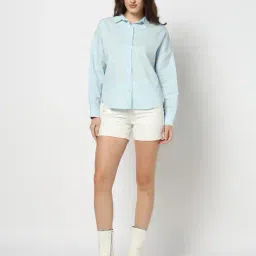 yousta Oversizedregular Collarfull Sleevessolidlonglinetops image 4