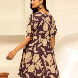 svaraa Women Floral Flared Kurti image 4