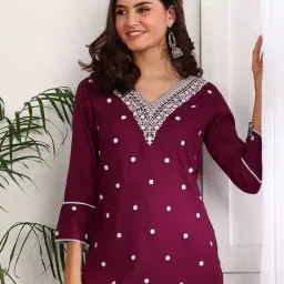 bikasaab Women Embroidery Flared Kurta image 4