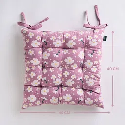 skanda fab Set of 3 Floral Print Square Cushions image 4