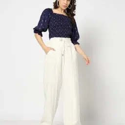 yousta Women Floral Print Smocked Relaxed Fit Top image 4