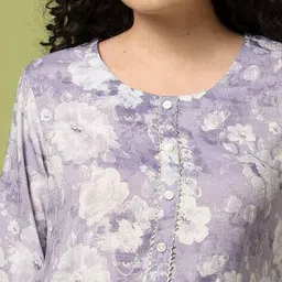 acai Women Floral Print Straight Kurta with Insert Pocket image 4