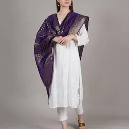 muffly Women Woven Dupatta with Tassels image 4