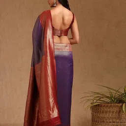 soch Women Tussar Zari Woven Traditional Saree image 4