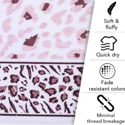 rangoli Cotton Leopard Bath Towel Set of 3 image 4