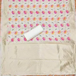 svaraa Women Floral Woven 3-Piece Unstitched Dress Material image 4