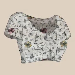 tanuka Women Embroidered Saree with Blouse Piece image 4