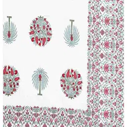 jaipur fabric Floral Print Double Bedsheet with Pillow Covers image 4