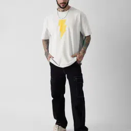 buda jeans co Men Graphic Print Oversized Crew-Neck T-Shirt image 4