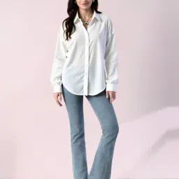 maykr Women Regular Fit Shirt with Bishop Sleeves image 4