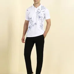 allen solly Men Floral Print Regular Fit Polo T-Shirt image 4