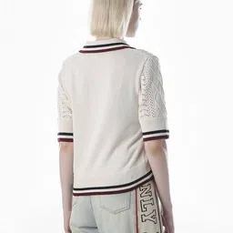 only Women Regular Fit Polo Sweater image 4