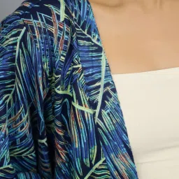 handicraft-palace Women Leaf Print Loose Fit Shrug image 5