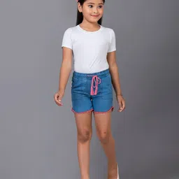 kidlyboo Girls Washed Regular Fit Denim Shorts image 5