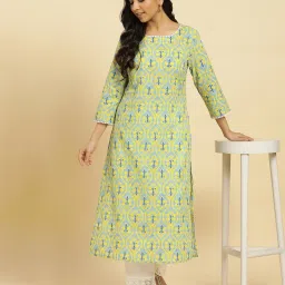 Women Floral Print Straight Kurta image 5