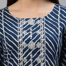 stylum Leheriya Print Round-Neck Straight Kurta image 5