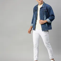 voxati Lightly Washed Denim Jacket with Flap Pockets image 5