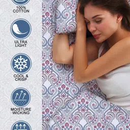 layers 180TC Paisley Print Double Bedsheet with Pillow Covers image 5