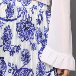 fyre rose Floral Print Flared Pleated Skirt image 5