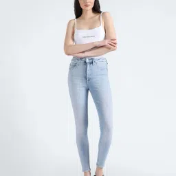calvin klein jeans Women Heavily Washed Skinny Fit Jeans image 5