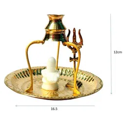 navyaksh Marble Shiva Ling Kalash Stand with Trishul & Plate image 5