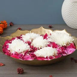ecraftindia Gold-Plated Metal Lotus Urli image 5