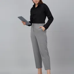 cantabil Women Relaxed Fit Flat-Front Trousers image 5