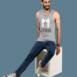 neonomad Men Graphic Sleeveless Vest with Round Neck image 5