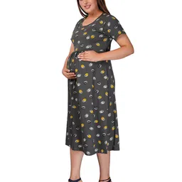 mamma's maternity Printed Round-Neck Dress image 5