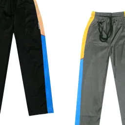 indiweaves Boys Pack of 2 Colourblock Straight Track Pants image 5