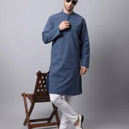 even Heathered Tailored Fit Long Kurta image 5