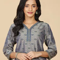 fabindia Handlblock Print Short Straight Kurta image 5