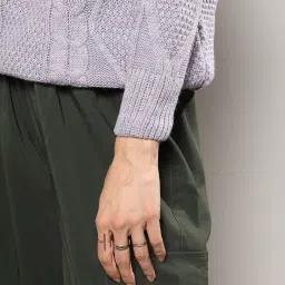 campus sutra Women Geometric-Knit Pullover image 5