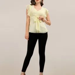 14 fab V-Neck Top with Ruffle Sleeves image 5