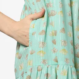 siyahi Girls Floral Print Tiered Dress image 5