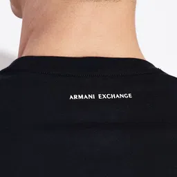 armani exchange Embossed Typographic Print Slim Fit Crew-Neck T-shirt image 5