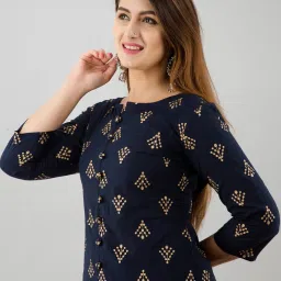 jaipurethnicweaves Block Print Straight Kurta & Skirt Set image 5