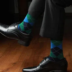 bonjour Checked Mid-Calf Length Socks image 5