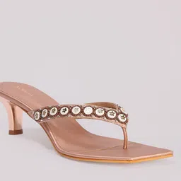 svrnaa by azorte Women Embellished Thong-Strap Sandals image 5