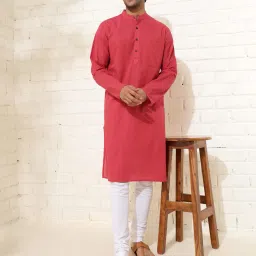 fabindia Men Striped Slim Fit Long Kurta image 5
