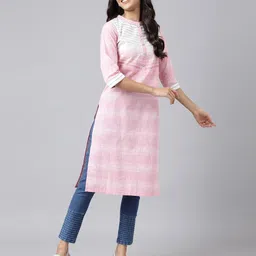 aurelia Striped Straight Kurta image 5