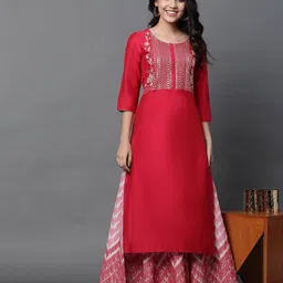 aurelia Women Chevron Print Loose Fit Semi-Flared Palazzos image 5