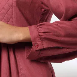 fusion Women Quilted Flared Kurta image 5