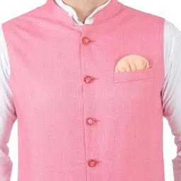 tahvo Slim Fit Nehru Jacket with Welt Pockets image 5