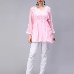 sevachikan Chikankari Embroidered Flared Kurti image 5